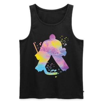 Eishockeyspieler Jungen Eishockey - Männer Premium Bio Tank Top - Schwarz - Vorne - AI Model Male 178 light (178cm)