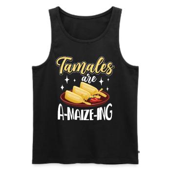 Cuisine mexicaine Tamale - Débardeur bio Premium Homme - noir - Devant - Michal (187cm)