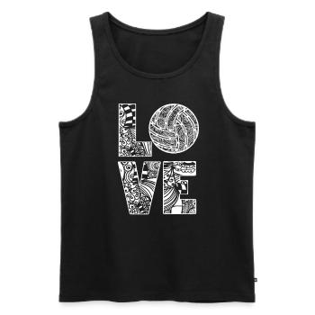 Volleyball-MAMA Ballon de volleyball Joueur de volleyball - Débardeur bio Premium Homme - noir - Devant - Michal (187cm)