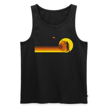 Clay Pigeon Shooting Clay Pigeons Vintage 70s - Men's Premium Organic Tank Top - black - Front - Michal (187cm)