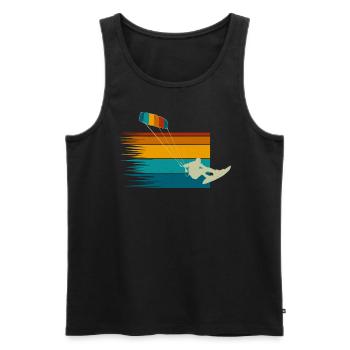 Kitesurf Kiteboard Kitesurfing Vintage Kitesurfer - Débardeur bio Premium Homme - noir - Devant - Michal (187cm)