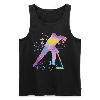 Eishockeyspieler Jungen Eishockey - Männer Premium Bio Tank Top - Schwarz - Vorne - AI Model Male 178 light (178cm)