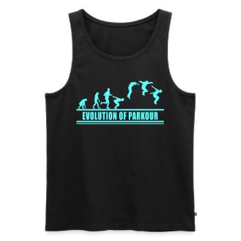 Freerunning Freerunner Obstacle Course Running - Men's Premium Organic Tank Top - black - Front - AI Model Male 178 light (178cm)