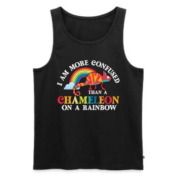 I'm more confused than a chameleon - Men's Premium Organic Tank Top - black - Front - AI Model Male 178 light (178cm)