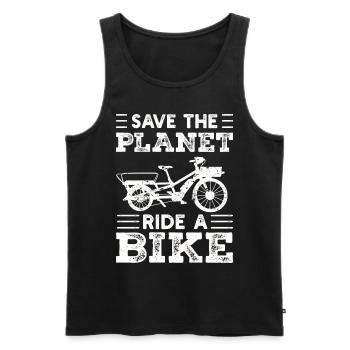 Save The Planet Vélo cargo Vélo cargo - Débardeur bio Premium Homme - noir - Devant - AI Model Male 178 light (178cm)