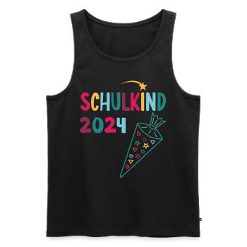 Début de l’inscription scolaire enfant scolaire 2024 - Débardeur bio Premium Homme - noir - Devant - Michal (187cm)
