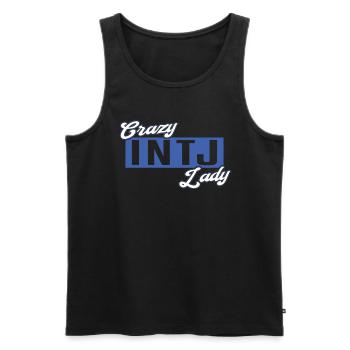 Personnalité Intj : Introvertis - Débardeur bio Premium Homme - noir - Devant - AI Model Male 178 light (178cm)