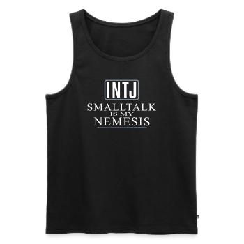 Personnalité Intj : Introvertis - Débardeur bio Premium Homme - noir - Devant - AI Model Male 178 light (178cm)