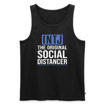 Personnalité Intj : Introvertis - Débardeur bio Premium Homme - noir - Devant - AI Model Male 178 light (178cm)