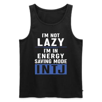 Personnalité Intj : Introvertis - Débardeur bio Premium Homme - noir - Devant - AI Model Male 178 light (178cm)