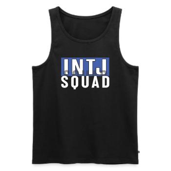 Personnalité Intj : Introvertis - Débardeur bio Premium Homme - noir - Devant - AI Model Male 178 light (178cm)