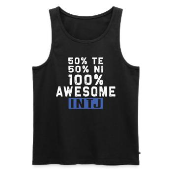 Personnalité Intj : Introvertis - Débardeur bio Premium Homme - noir - Devant - AI Model Male 178 light (178cm)