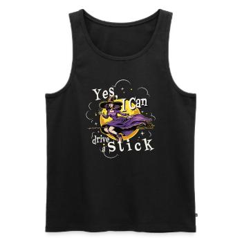 Yes, I Can Drive a Stick Witch Gothic lustig - Männer Premium Bio Tank Top - Schwarz - Vorne - AI Model Male 178 light (178cm)