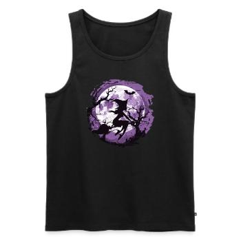 Gothic Hexen Geschenkidee okkulter lila Mond - Männer Premium Bio Tank Top - Schwarz - Vorne - AI Model Male 178 light (178cm)