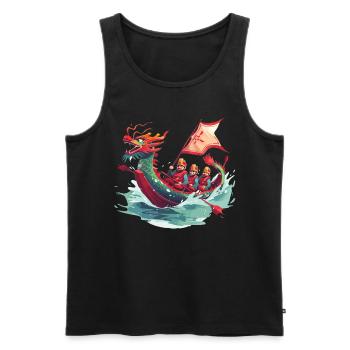 Lustiges Drachenboot-paddel - Männer Premium Bio Tank Top - Schwarz - Vorne - Michal (187cm)