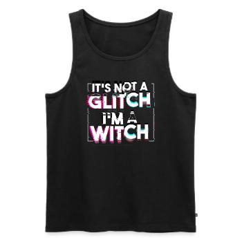 "Its not a Glitch I'm a Witch" Gothic Occult - Men's Premium Organic Tank Top - black - Front - AI Model Male 178 light (178cm)