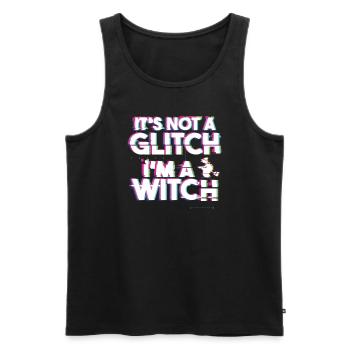 "Its not a Glitch I'm a Witch" Gothic Occult - Men's Premium Organic Tank Top - black - Front - AI Model Male 178 light (178cm)