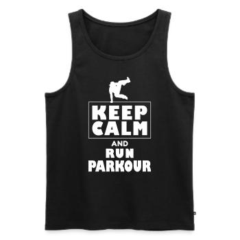 Parkour-run Freerunning Freerunner - Men's Premium Organic Tank Top - black - Front - AI Model Male 178 light (178cm)
