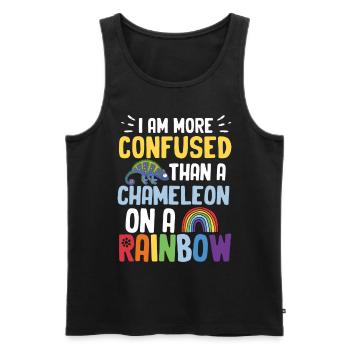 I'm more confused than a chameleon - Men's Premium Organic Tank Top - black - Front - AI Model Male 178 light (178cm)