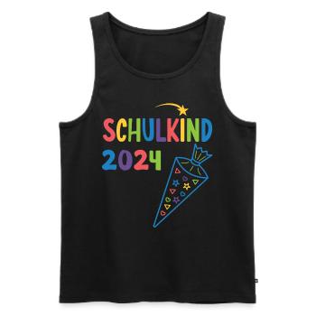 Start of school enrollment school child 2024 - Men's Premium Organic Tank Top - black - Front - Michal (187cm)