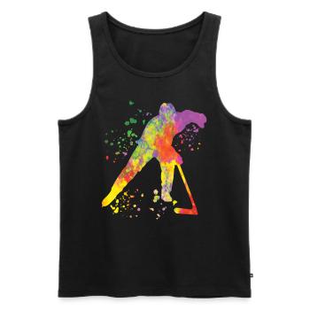 Eishockeyspieler Jungen Eishockey - Männer Premium Bio Tank Top - Schwarz - Vorne - AI Model Male 178 light (178cm)