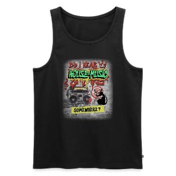 Hardcore Musique Rave Raver Années 90 EDM DJ Rave Techno - Débardeur bio Premium Homme - noir - Devant - Michal (187cm)