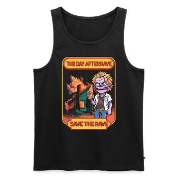 Hardcore Rave Music Raver 90s EDM DJ House Music - Men's Premium Organic Tank Top - black - Front - Michal (187cm)