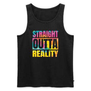 Réalité Hardcore Rave House-Music Raver EDM DJ - Débardeur bio Premium Homme - noir - Devant - Michal (187cm)