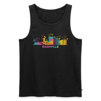 Nashvillian Skyline Nashville - Men's Premium Organic Tank Top - black - Front - Michal (187cm)