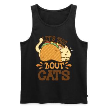 Let's Taco Bout Cats Catlover - Men's Premium Organic Tank Top - black - Front - AI Model Male 178 light (178cm)