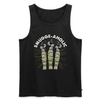 Smudge Sage Feather Spirituelle Smudging - Männer Premium Bio Tank Top - Schwarz - Vorne - AI Model Male 178 light (178cm)