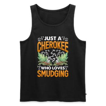 Smudge Sage Feather Spirituelle Smudging - Männer Premium Bio Tank Top - Schwarz - Vorne - AI Model Male 178 light (178cm)