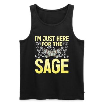 Smudge Sage Feather Spirituelle Smudging - Männer Premium Bio Tank Top - Schwarz - Vorne - AI Model Male 178 light (178cm)