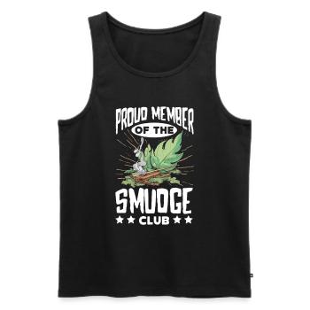 Smudge Sage Feather Spirituelle Smudging - Männer Premium Bio Tank Top - Schwarz - Vorne - AI Model Male 178 light (178cm)