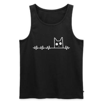 Cat Lover Ugly Heartbeat Cats - Men's Premium Organic Tank Top - black - Front - AI Model Male 178 light (178cm)