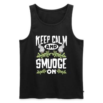 Smudge Sage Feather Spirituelle Smudging - Männer Premium Bio Tank Top - Schwarz - Vorne - AI Model Male 178 light (178cm)
