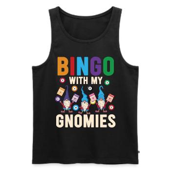Bingo avec mes gnomies Bingo amusant - Débardeur bio Premium Homme - noir - Devant - AI Model Male 178 light (178cm)