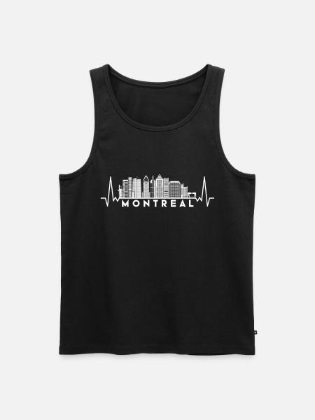 Heartbeat Skyline Canada Montreal - Men's Premium Organic Tank Top - black