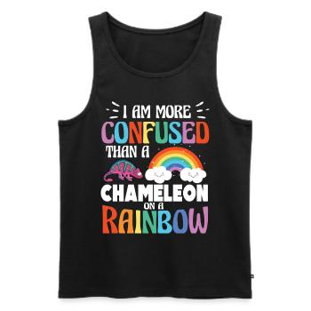 Ich Bin Verwirrter Als Ein Chamäleon - Männer Premium Bio Tank Top - Schwarz - Vorne - AI Model Male 178 light (178cm)