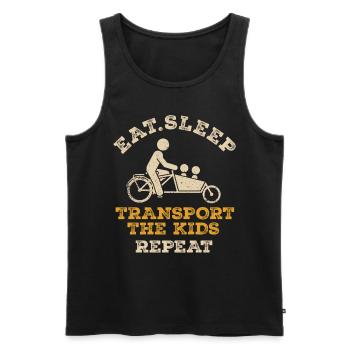Eat Sleep Repeat Cargo Bike - Men's Premium Organic Tank Top - black - Front - AI Model Male 178 light (178cm)