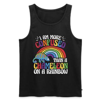 Ich Bin Verwirrter Als Ein Chamäleon - Männer Premium Bio Tank Top - Schwarz - Vorne - AI Model Male 178 light (178cm)