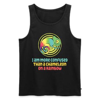 I'm more confused than a chameleon - Men's Premium Organic Tank Top - black - Front - AI Model Male 178 light (178cm)