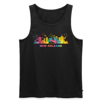 Skyline Von New Orleans New Orleaner - Männer Premium Bio Tank Top - Schwarz - Vorne - AI Model Male 178 light (178cm)