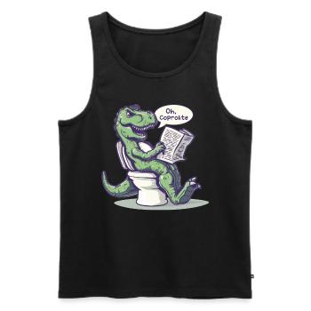 The Humor of Paleontology Dinosaurs - Men's Premium Organic Tank Top - black - Front - AI Model Male 178 light (178cm)