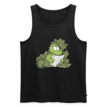 The Humor of Paleontology Dinosaurs - Men's Premium Organic Tank Top - black - Front - AI Model Male 178 light (178cm)