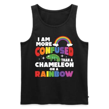 I'm more confused than a chameleon - Men's Premium Organic Tank Top - black - Front - AI Model Male 178 light (178cm)