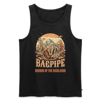 Bagpiper Scottish bagpipe sound - Men's Premium Organic Tank Top - black - Front - Michal (187cm)