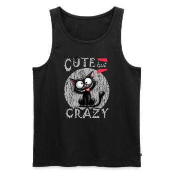 Cat Lover Ugly Funny Sayings Cats - Men's Premium Organic Tank Top - black - Front - AI Model Male 178 light (178cm)