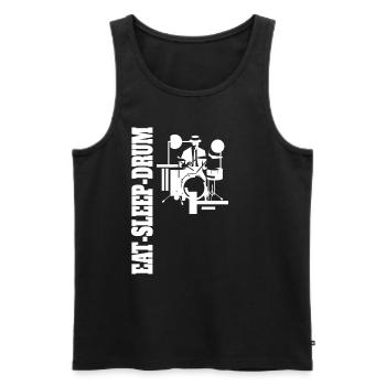 Drums Drummer Musician Retro Drummer - Men's Premium Organic Tank Top - black - Front - Michal (187cm)