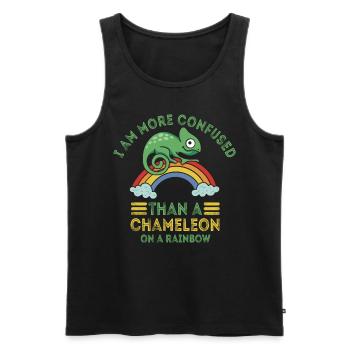 Ich Bin Verwirrter Als Ein Chamäleon - Männer Premium Bio Tank Top - Schwarz - Vorne - AI Model Male 178 light (178cm)